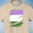 Genderqueer Pride Flag Ripped Reveal Premium Unisex T-Shirt - Cream